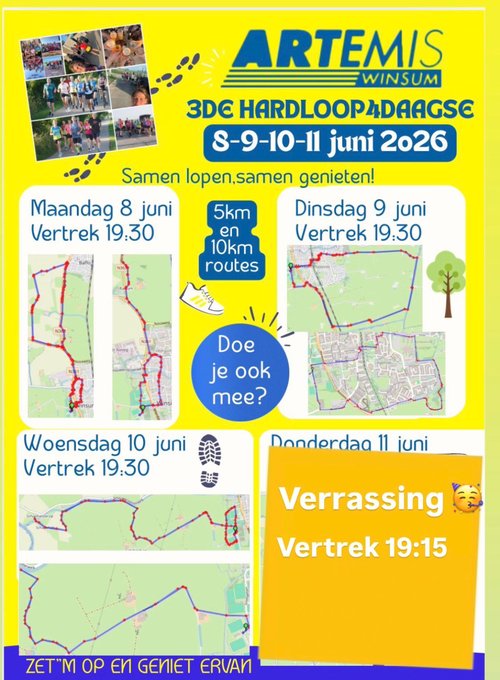 Artemis hardloopvierdaagse 2026